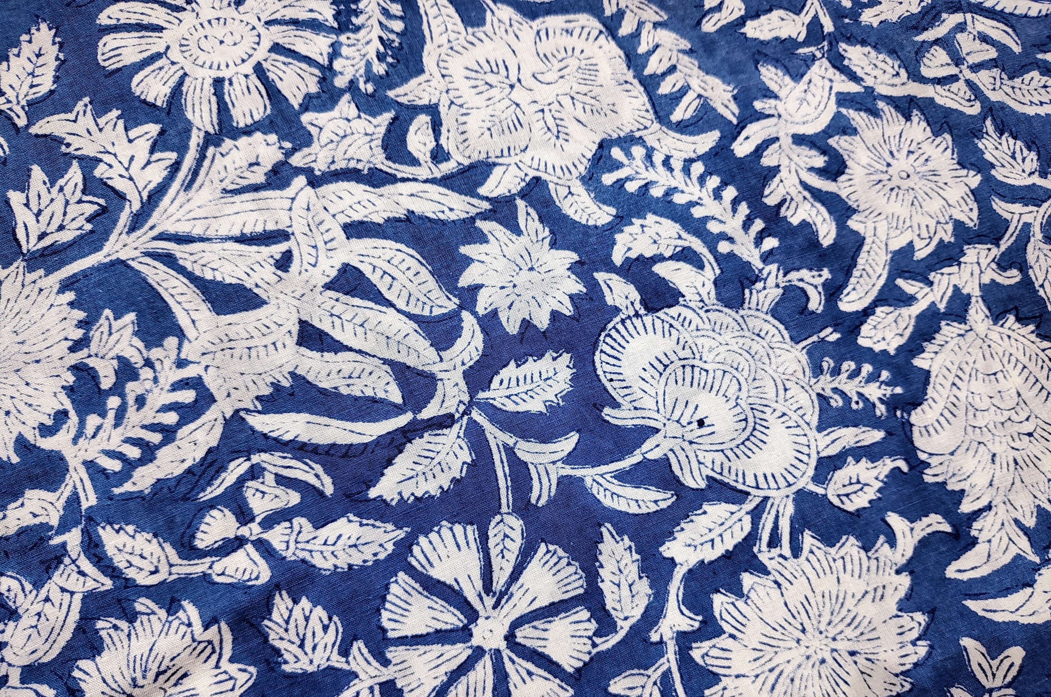 Hand-Block Print Cotton Floral Curtains - Bohemian Decor